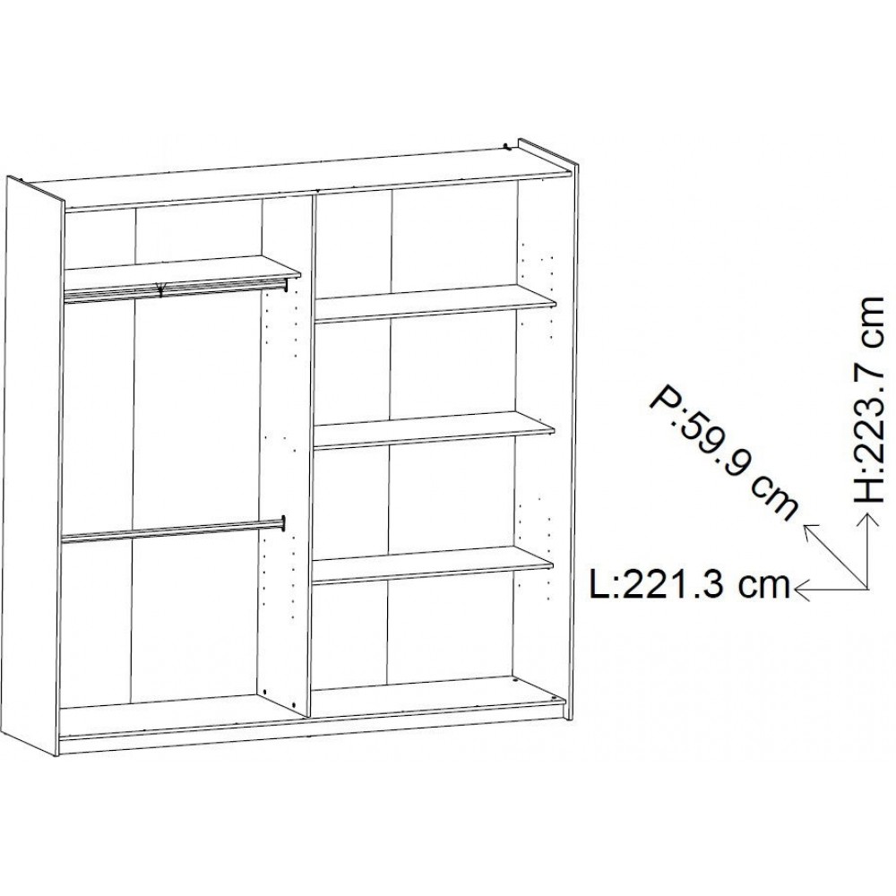 Ντουλάπα συρόμενη Alcazaba 220-Drus