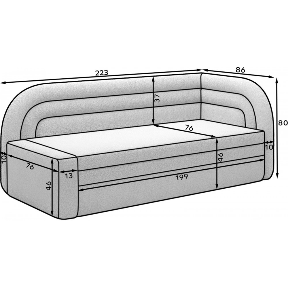 Καναπές - κρεβάτι Fanuci 223x86x80