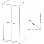 Ντουλάπα Swappie δίφυλλη 88.3x50x180.9