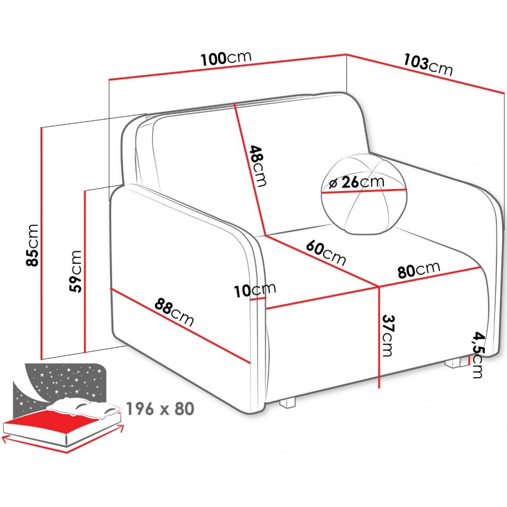 Πολυθρόνα - κρεβάτι Viva Sun I-Moustardi