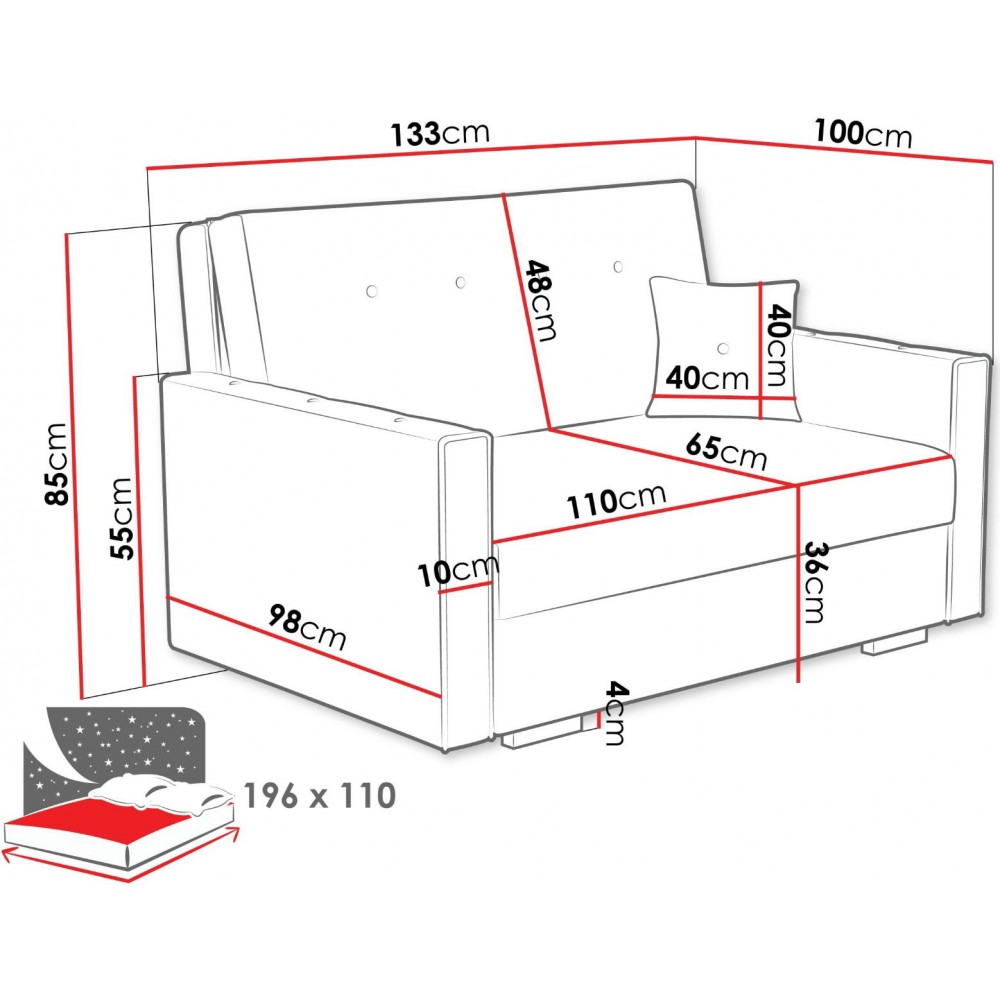 Καναπές Viva Sonic II διθέσιος-Leuko