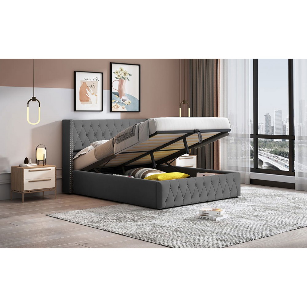 Επενδυμένο κρεβάτι Zenmor-Gkri