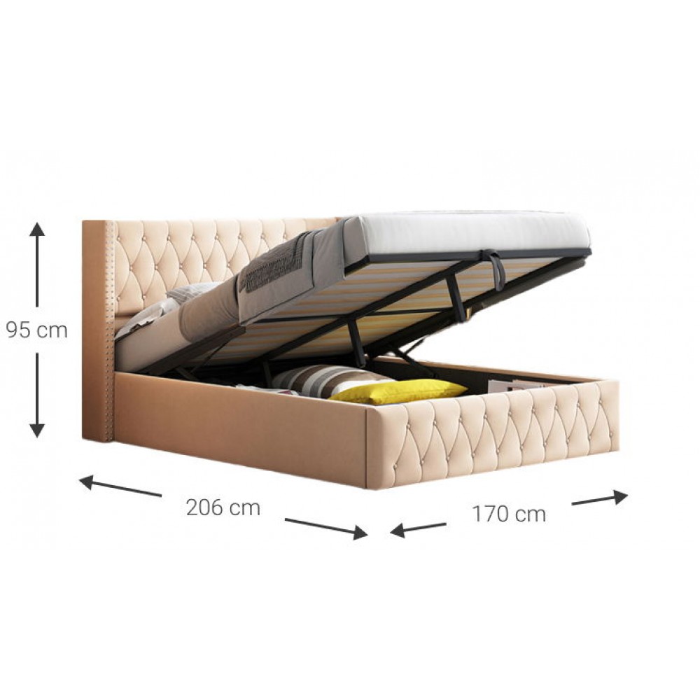 Επενδυμένο κρεβάτι Zenmor-Mpez