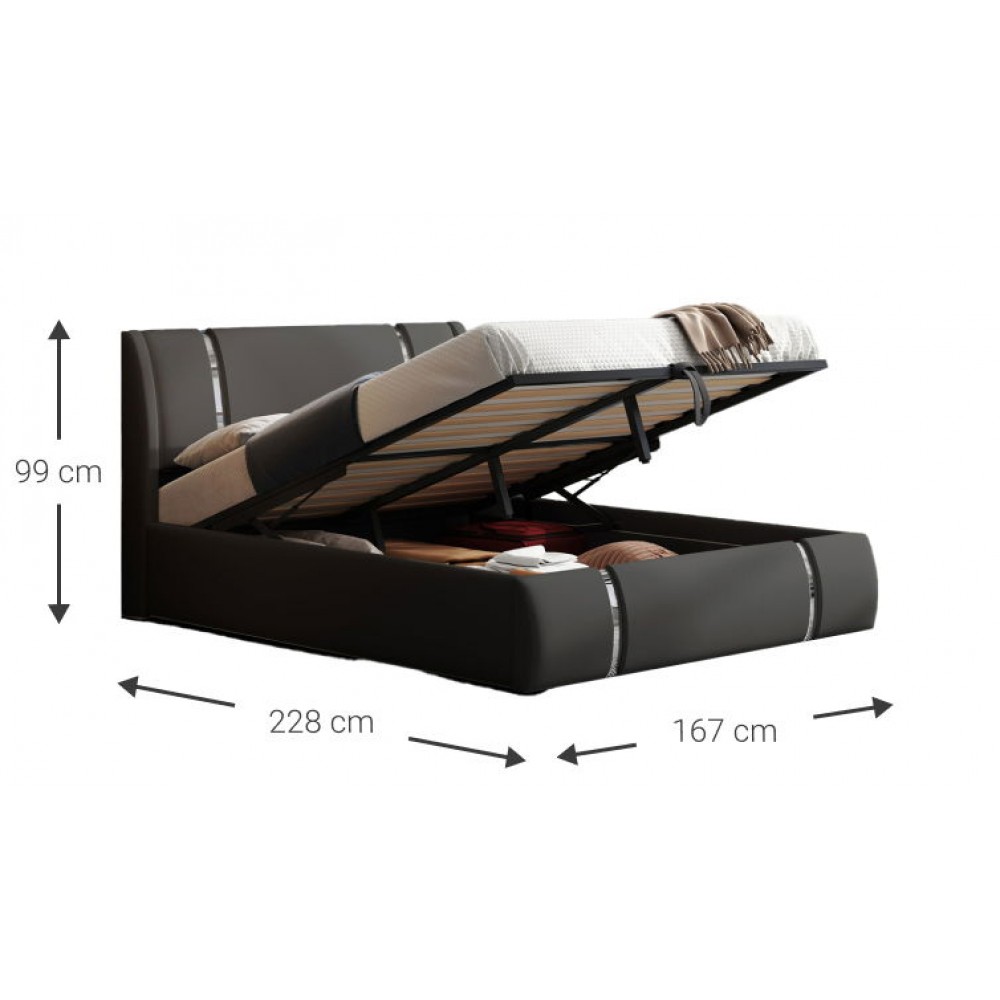 Επενδυμένο κρεβάτι Aelina-Mauro