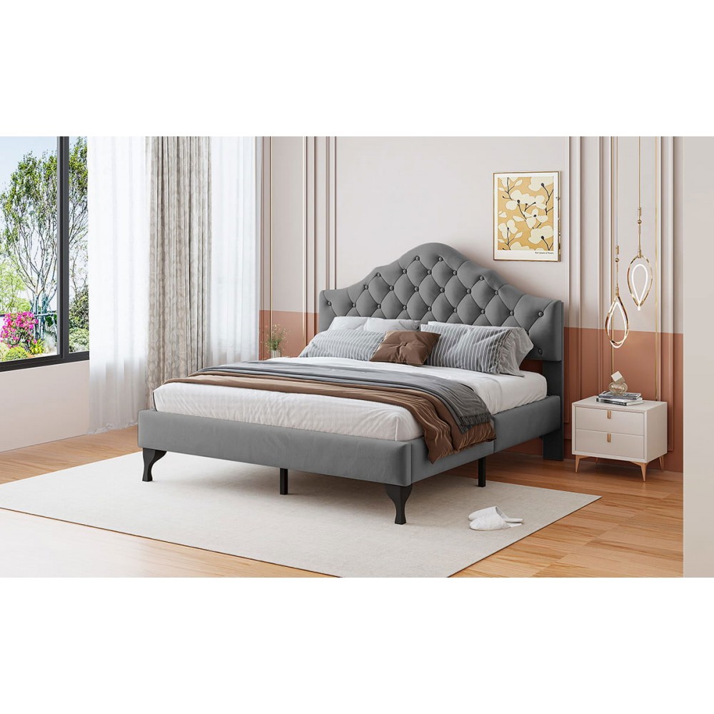 Επενδυμένο κρεβάτι Desora-Gkri