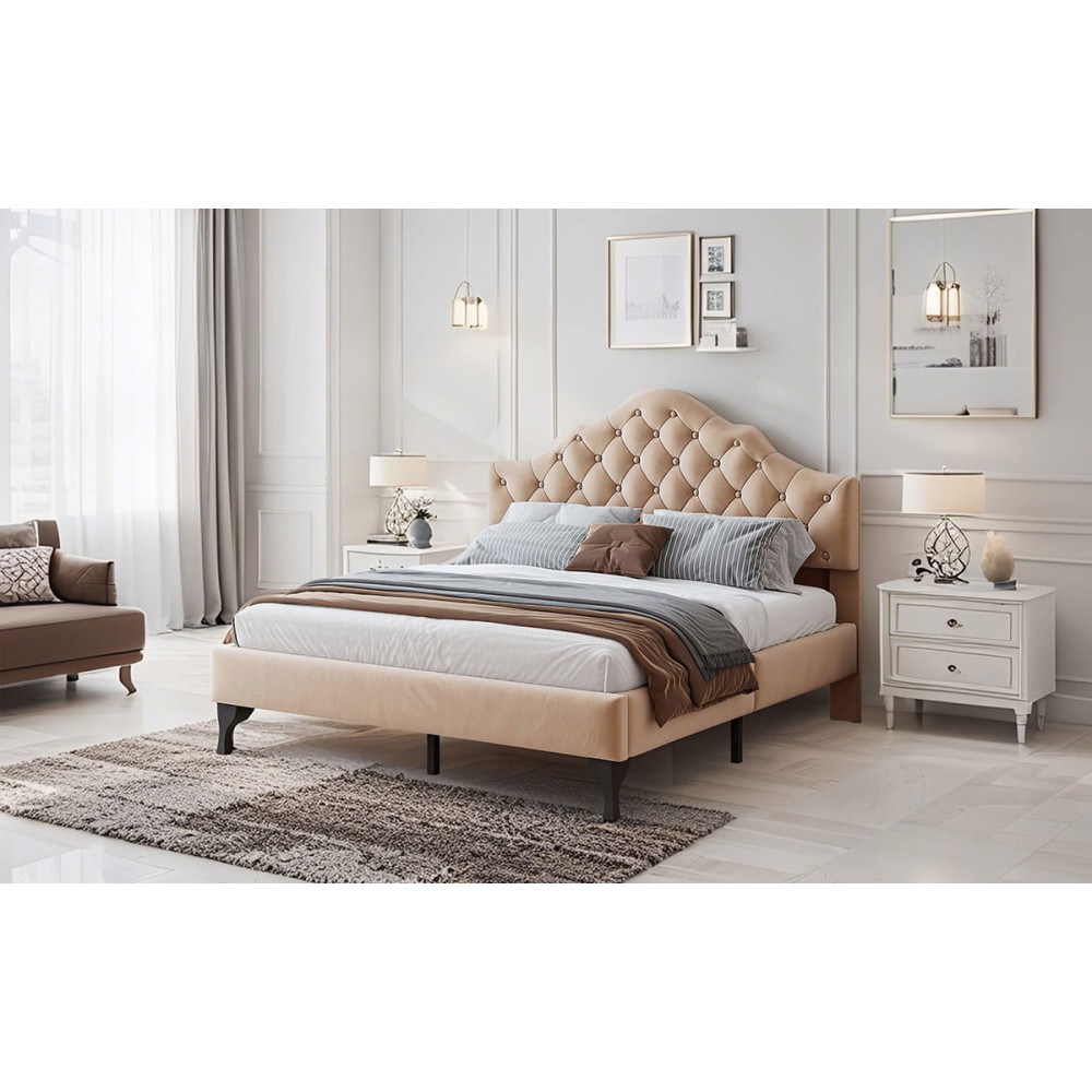 Επενδυμένο κρεβάτι Desora-Mpez