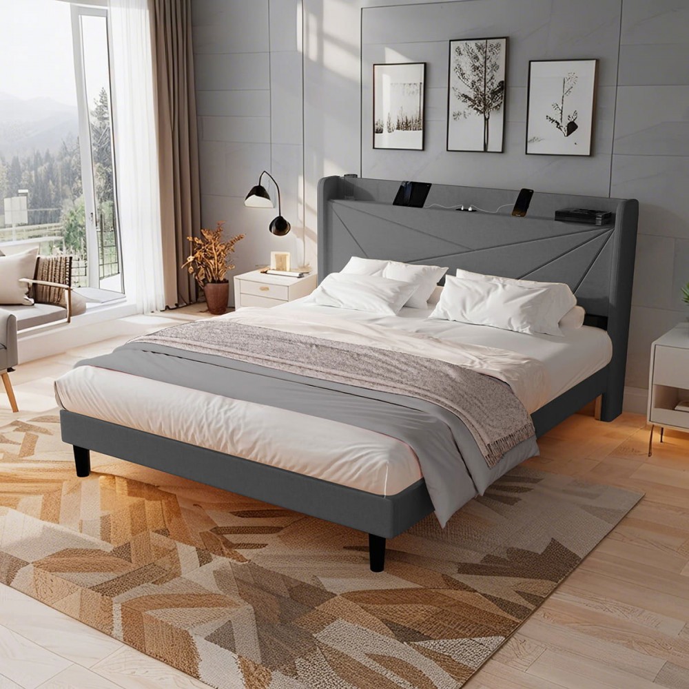 Επενδυμένο κρεβάτι Ambrey