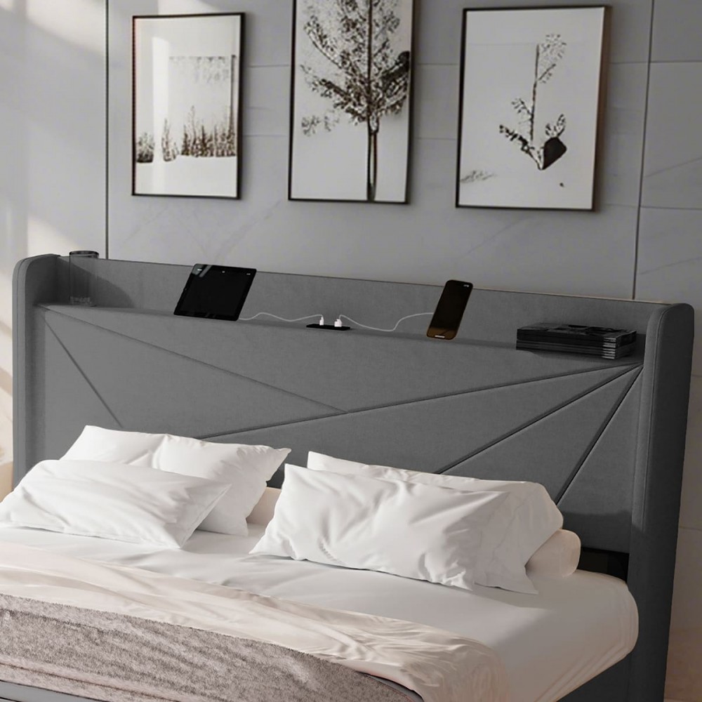 Επενδυμένο κρεβάτι Ambrey-Gkri