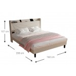 Επενδυμένο κρεβάτι Ambrey-Mpez