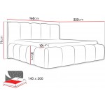 Επενδυμένο κρεβάτι Kevson-Prasino-140 x 200