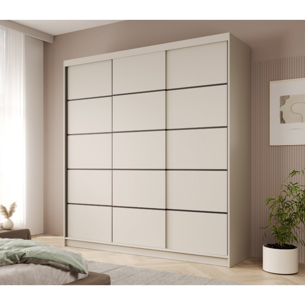 Ντουλάπα Hansa 200 συρόμενη-Cashmere 200x58x215