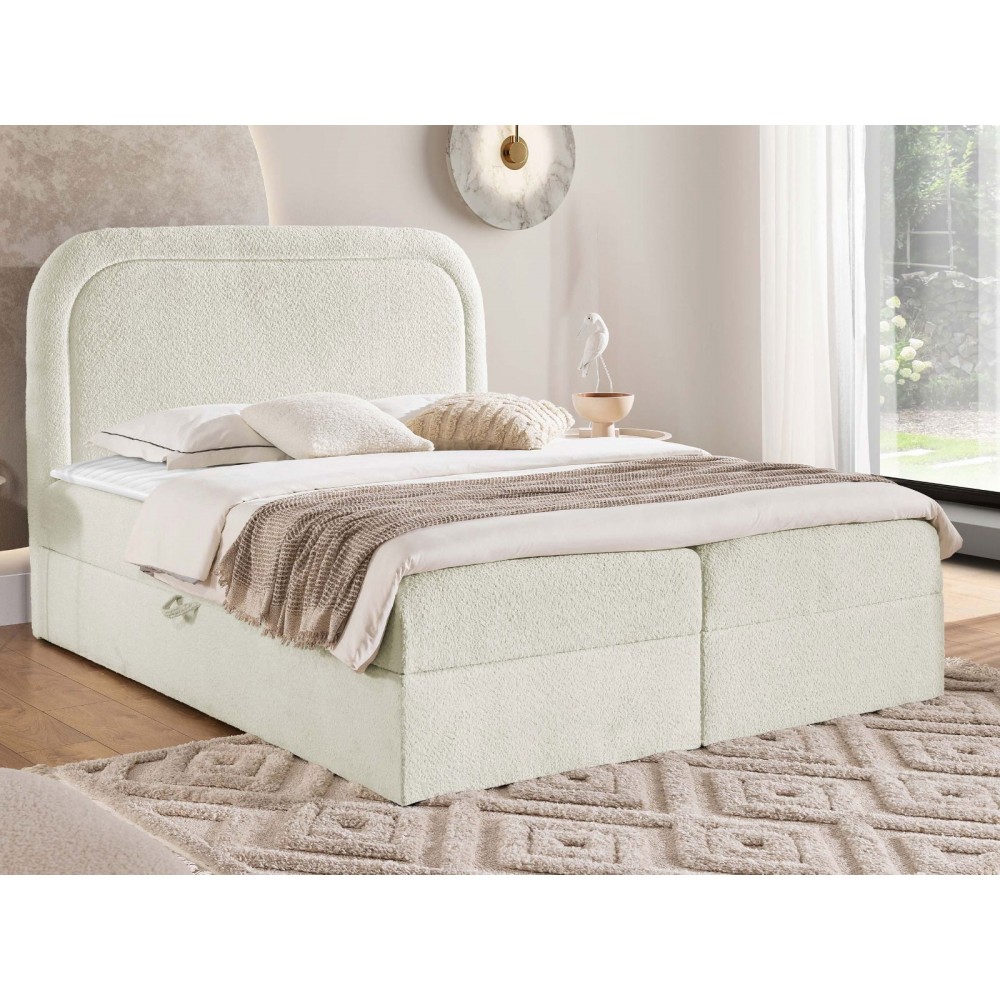 Επενδυμένο κρεβάτι Bonito-Ekrou-120 x 200