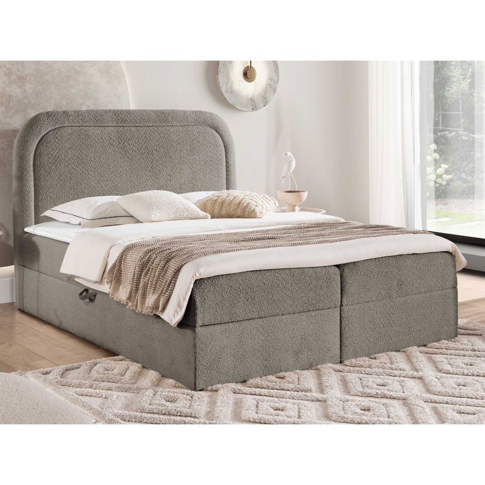 Επενδυμένο κρεβάτι Bonito-Silver Gray-180 x 200