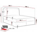 Επενδυμένο κρεβάτι Bonito-Silver Gray-180 x 200