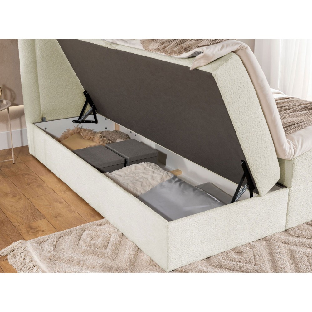 Επενδυμένο κρεβάτι Bonito-Silver Gray-180 x 200