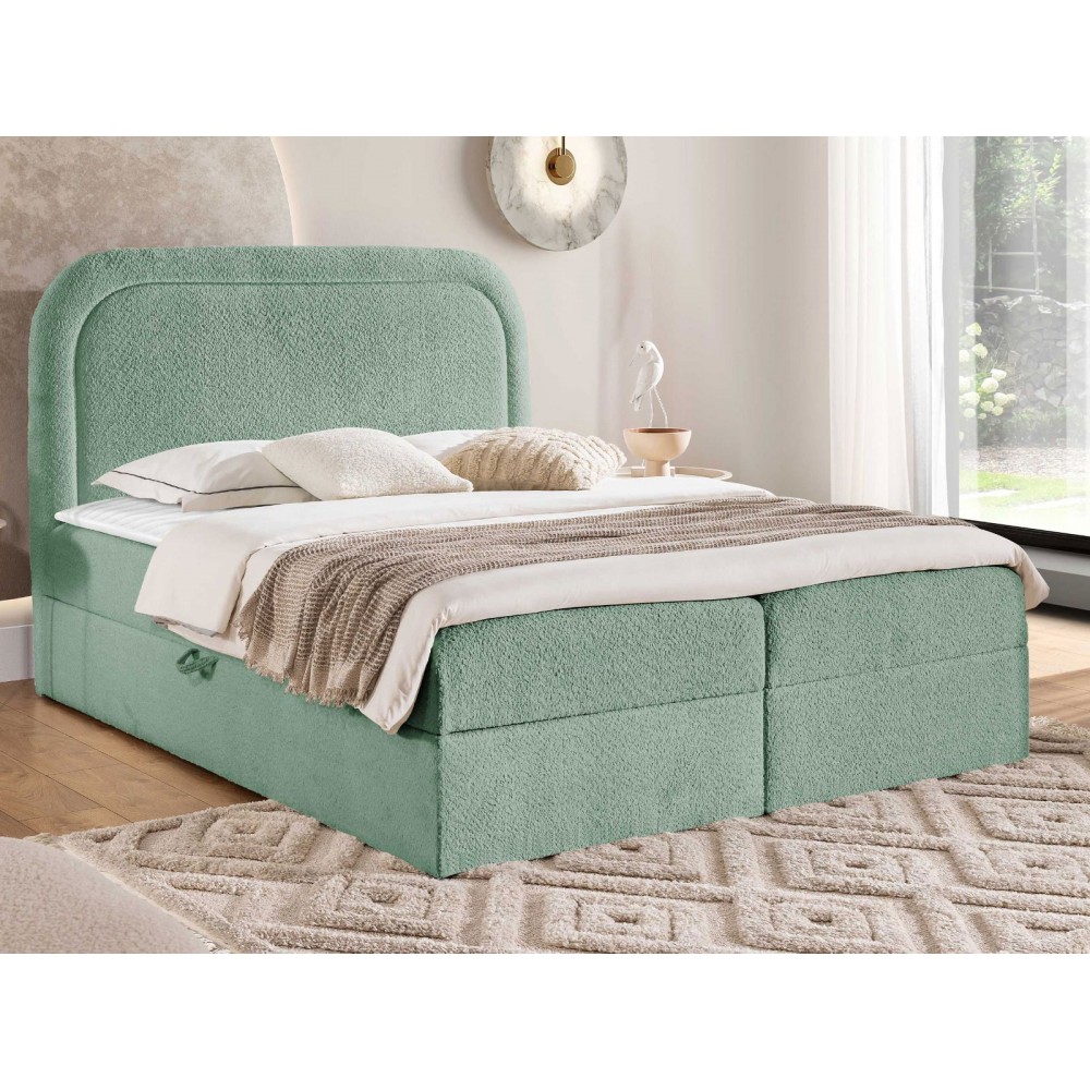 Επενδυμένο κρεβάτι Bonito-Prasino-160 x 200