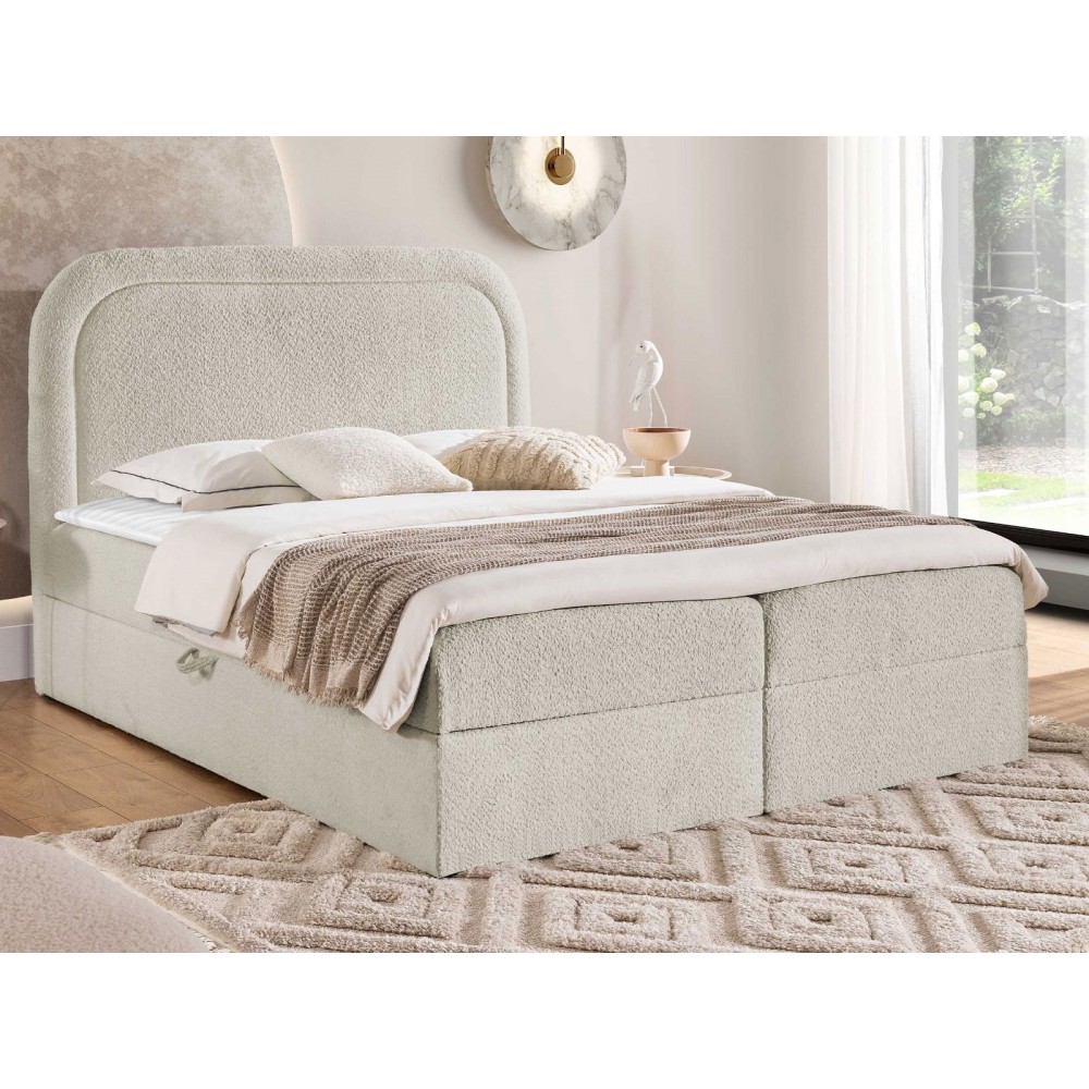 Επενδυμένο κρεβάτι Bonito-Beige-120 x 200