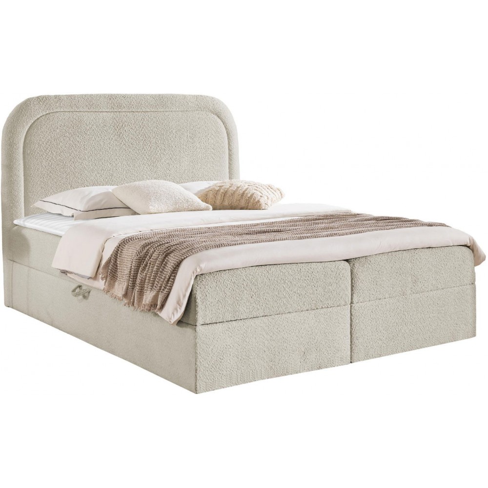 Επενδυμένο κρεβάτι Bonito-Beige-180 x 200