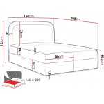 Επενδυμένο κρεβάτι Bonito-Gkri-160 x 200