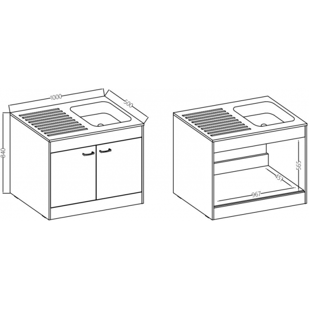 Επιδαπέδιο ντουλάπι με νεροχύτη Siba 100