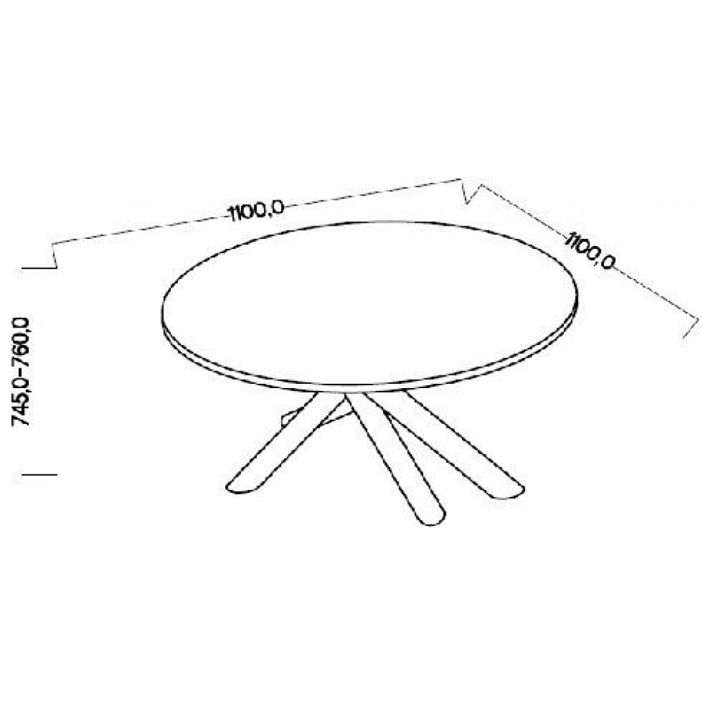 Τραπέζι Harald-Artisan-Διάμετρος: 110 εκ.