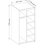 Ντουλάπα Ester 2D1L δίφυλλη-Kafe