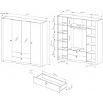 Ντουλάπα Sandra τετράφυλλη