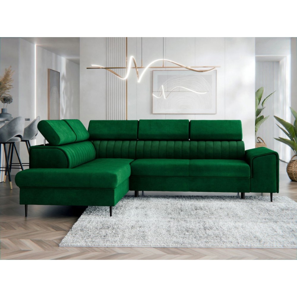 Γωνιακός καναπές Kadurin-Prasino-Αριστερή