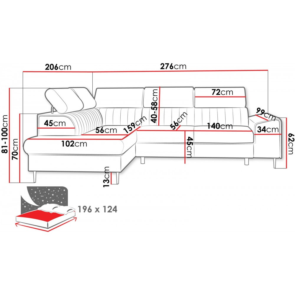 Γωνιακός καναπές Kadurin-Prasino-Αριστερή