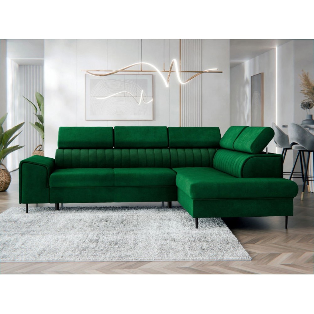 Γωνιακός καναπές Kadurin-Prasino-Δεξιά