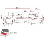 Γωνιακός καναπές Clinton-Gkri Skouro-Δεξιά