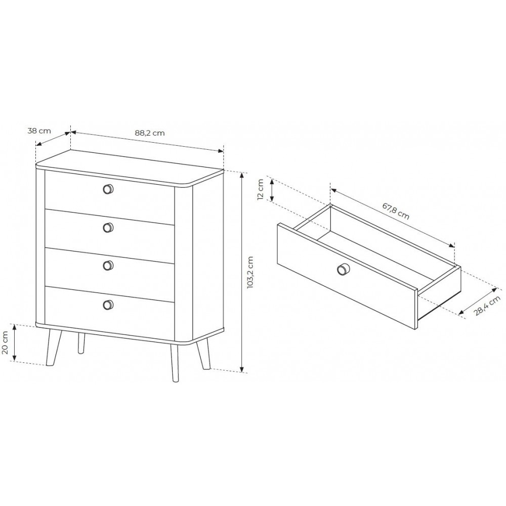 Συρταριέρα Sandra 4S