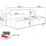 Καναπές - κρεβάτι Honey mini 195x90x89