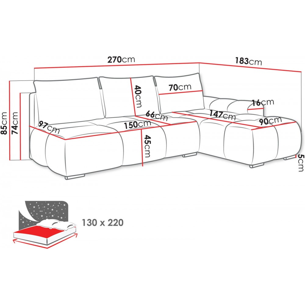 Γωνιακός καναπές Bestii-Anthraki-Αριστερή