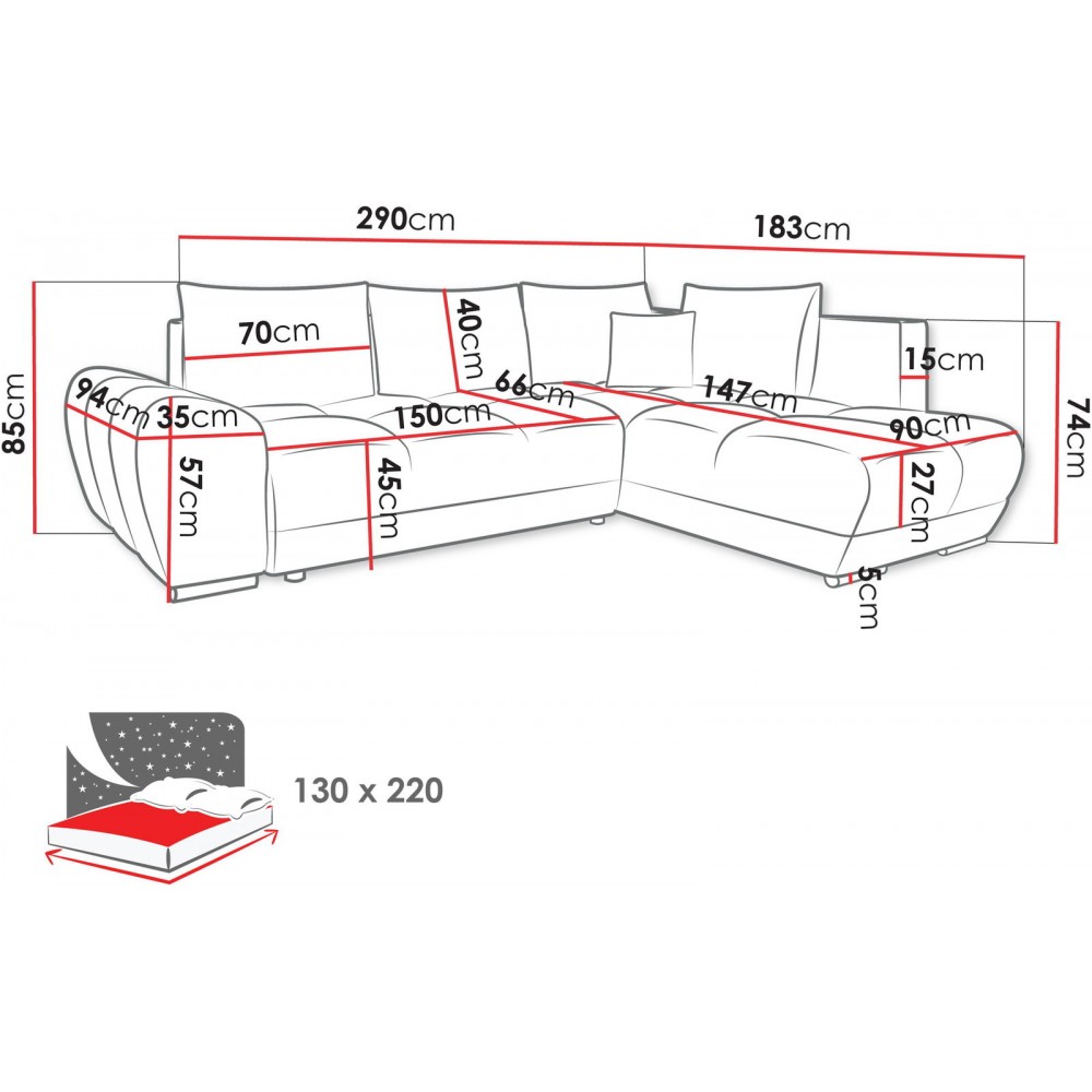 Γωνιακός καναπές Forrest-Ekrou-Δεξιά