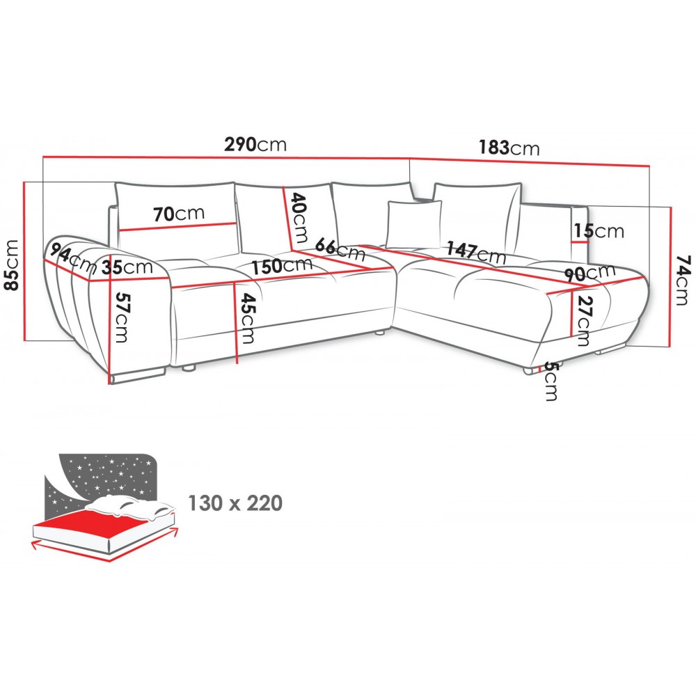 Γωνιακός καναπές Forrest-Cappuccino-Δεξιά