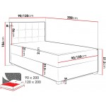 Επενδυμένο κρεβάτι Lind-Mpez-90 x 200