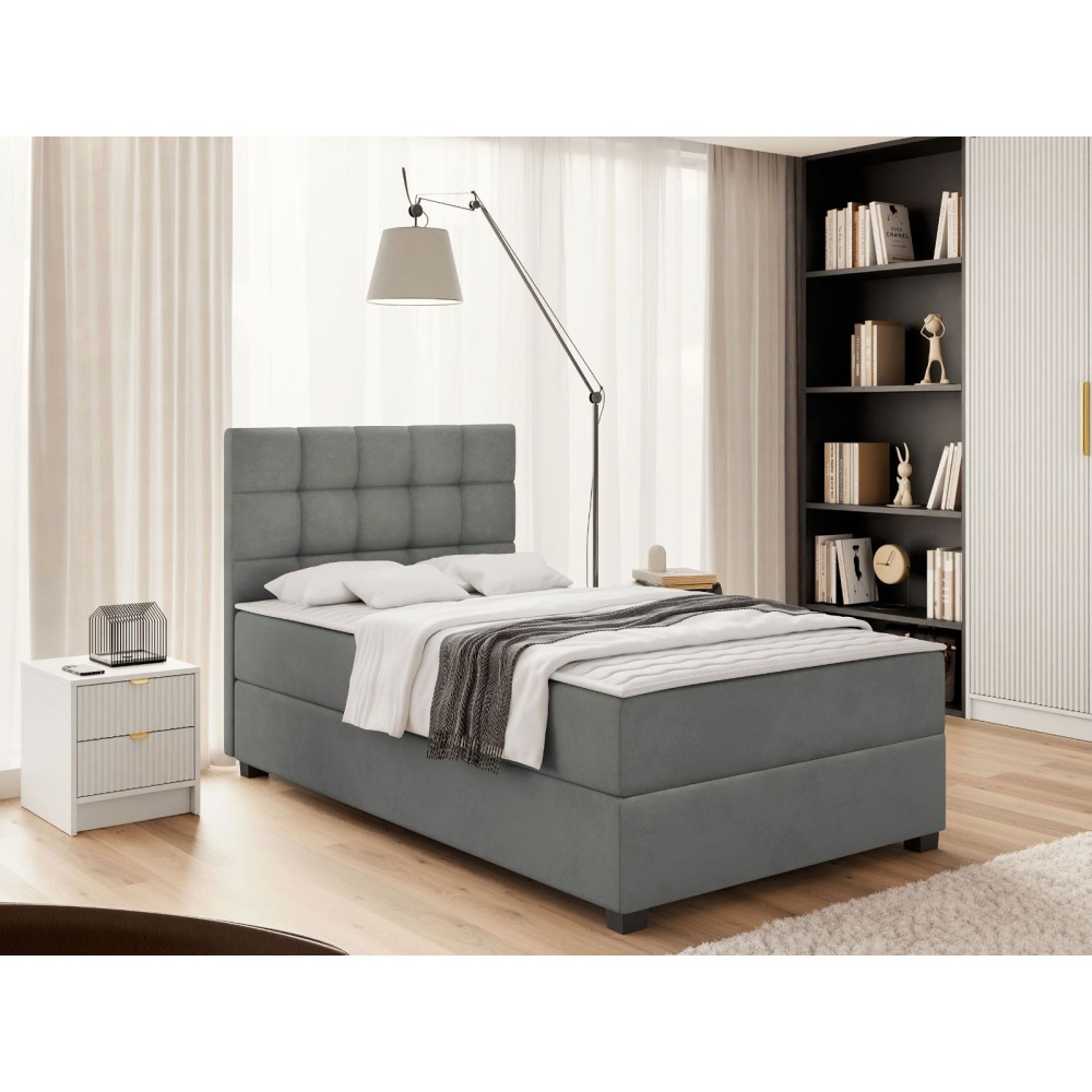 Επενδυμένο κρεβάτι Lind-Gkri Skouro-120 x 200