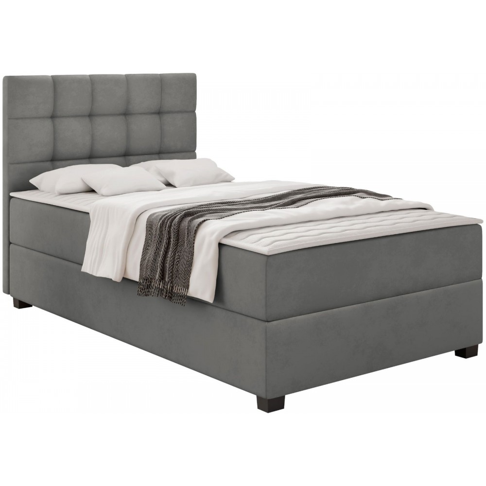 Επενδυμένο κρεβάτι Lind-Gkri Skouro-120 x 200