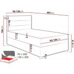 Επενδυμένο κρεβάτι Elen-Mpez-90 x 200