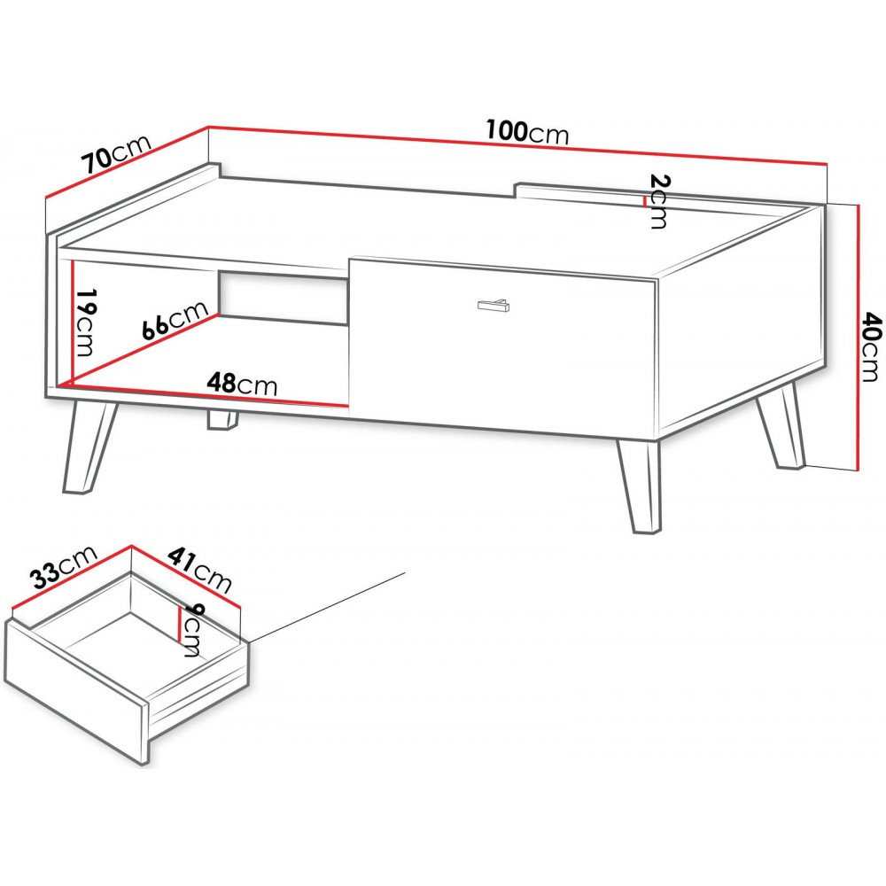 Τραπεζάκι σαλονιού Vurkizo 1SZ