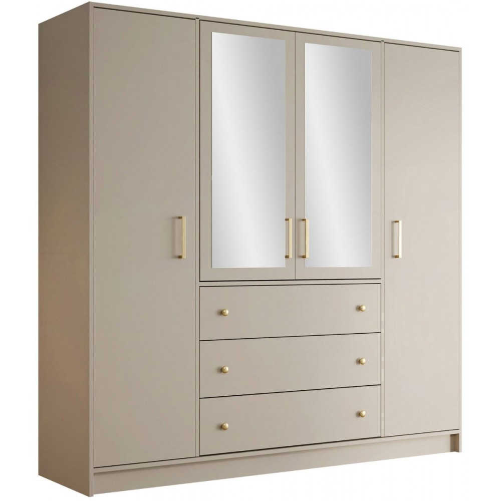 Ντουλάπα Retro D4 Lux τετράφυλλη-Cashmere