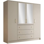 Ντουλάπα Retro D4 Lux τετράφυλλη-Cashmere