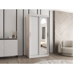 Ντουλάπα Selfie 100 συρόμενη-Leuko-Μήκος: 100 εκ.