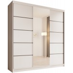 Ντουλάπα Barry 200 συρόμενη-Leuko 200x58x215