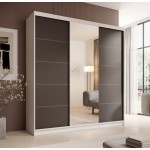 Ντουλάπα Barry 200 συρόμενη-Leuko-Mauro 200x58x215