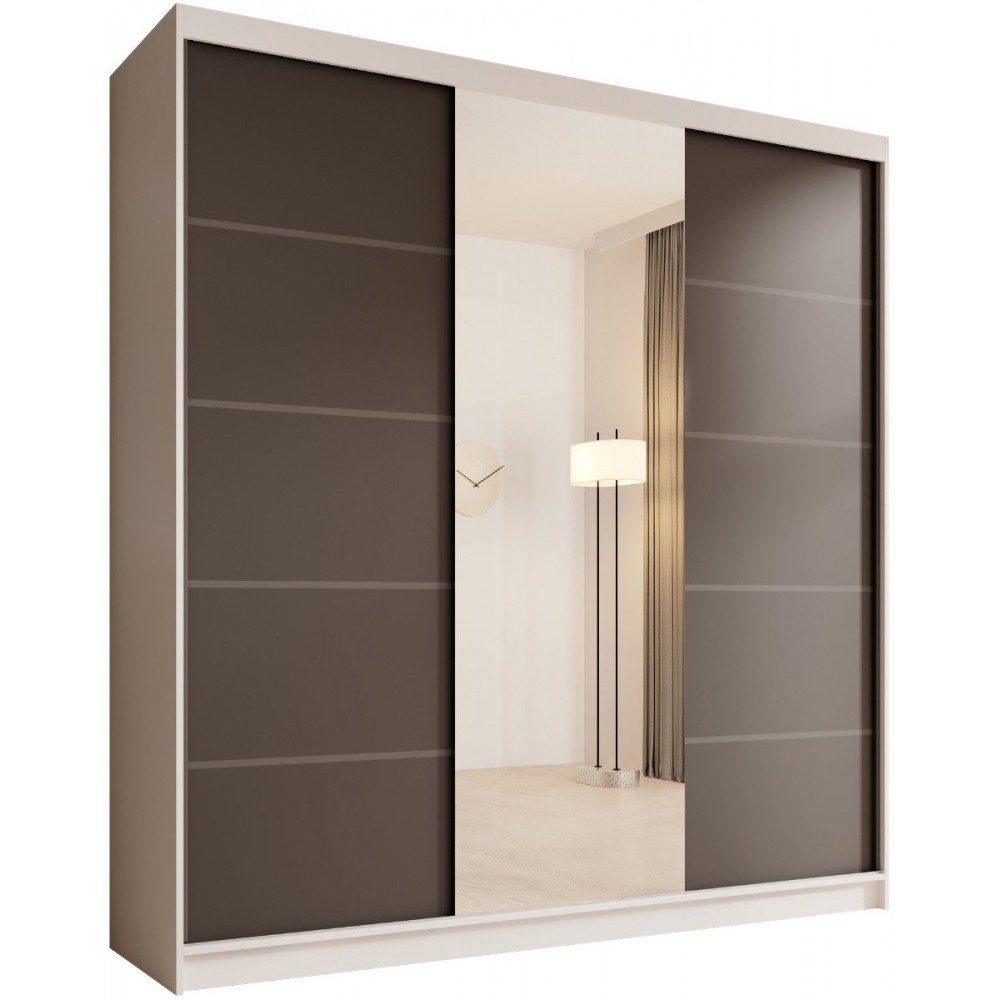 Ντουλάπα Barry 200 συρόμενη-Leuko-Mauro 200x58x215