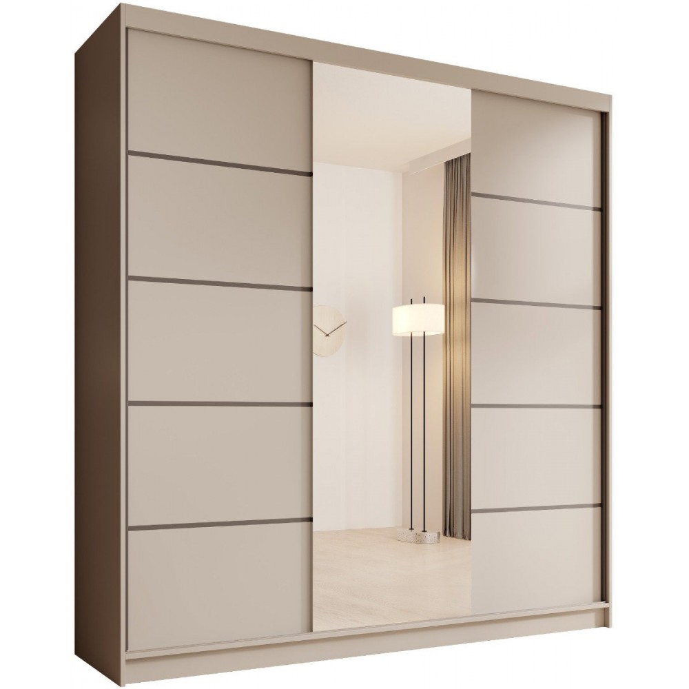Ντουλάπα Barry 200 συρόμενη-Cashmere 200x58x215