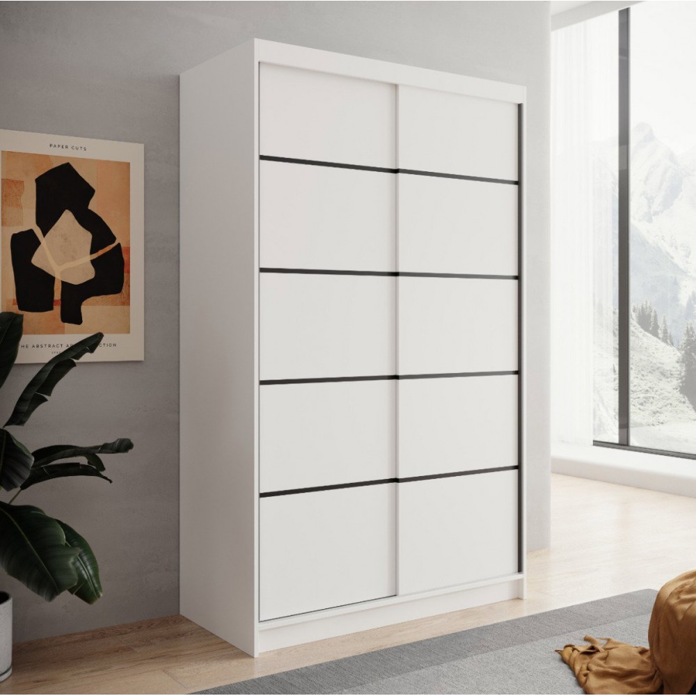 Ντουλάπα Lissa 120 συρόμενη-Leuko 120x58x200