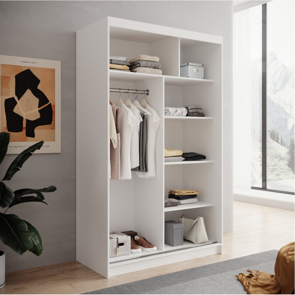 Ντουλάπα Lissa 120 συρόμενη-Leuko 120x58x200